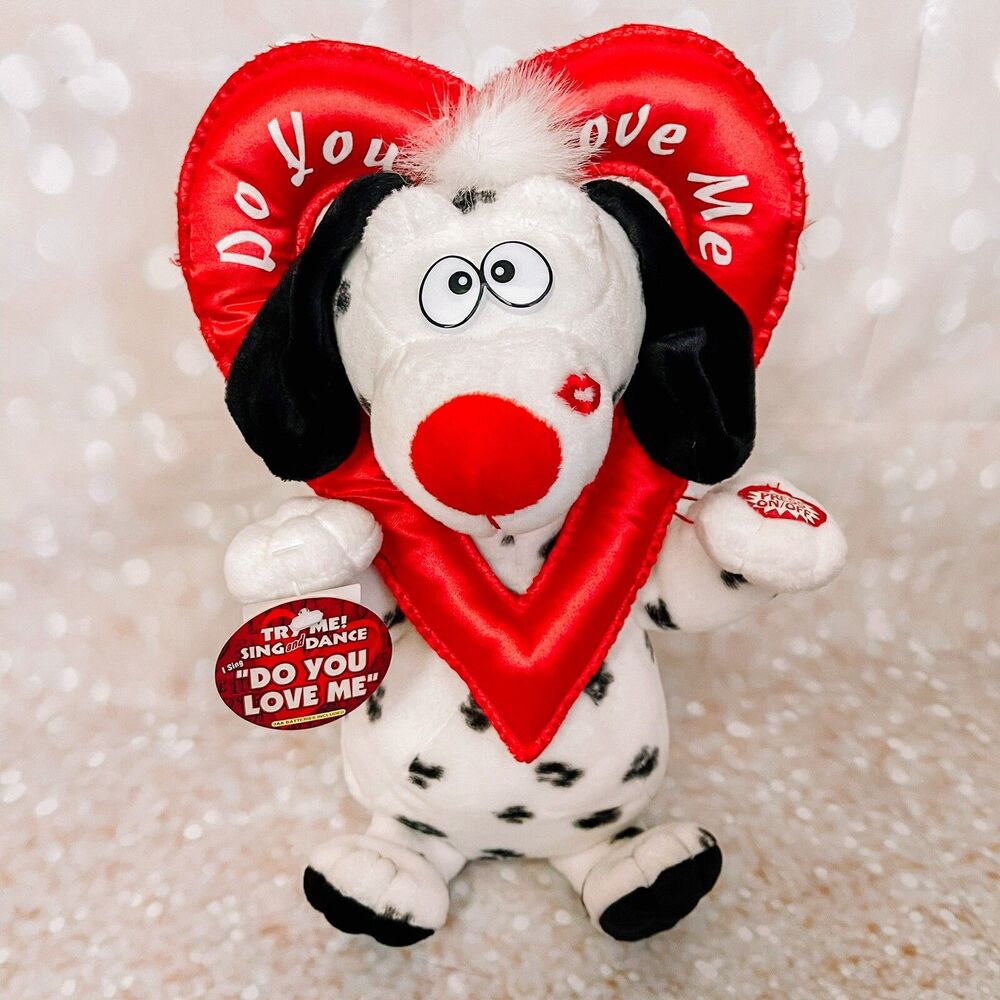 Vtg Main Joy Limited Animated Dog 12” Plush Do You Love Me Dalmatian Sings Dance